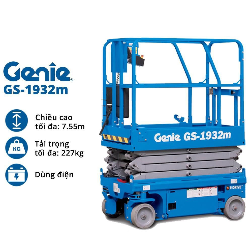 Xe Nâng Người Cắt Kéo GENIE GS 1932m E-Drive